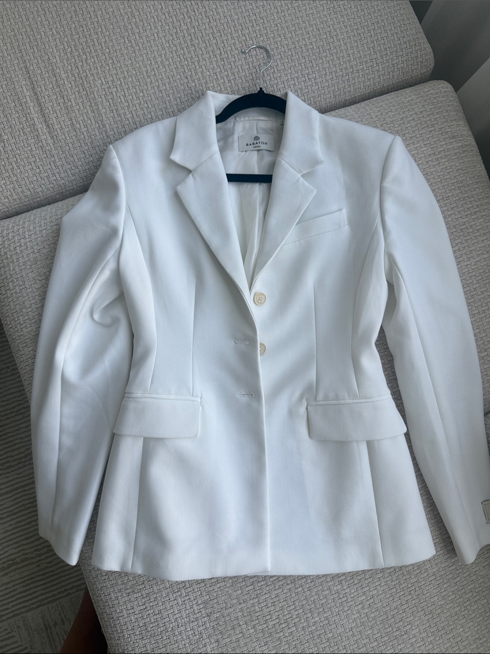 Arizia Babaton White Tailored Single-Breasted Blazer